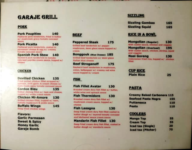 Image of Menu